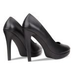 Womens Drag Queen Cross Dresser Round Toe Court Shoes Black Matte