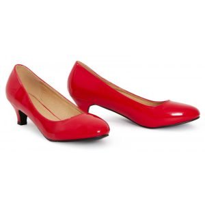 Women Round Toe Kitten Heel Shoes Black patent