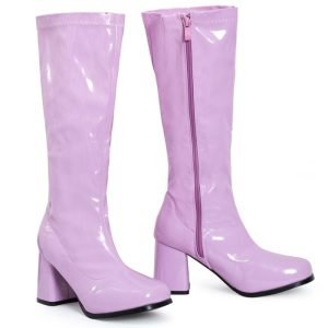 Ladies Womens Fancy Dress Party GO GO Boots 1960s & 1970s Baby Pink