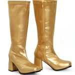 Ladies Women Fancy Dress Party GO GO Boots 1960s & 1970s gold