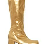 Ladies Women Fancy Dress Party GO GO Boots 1960s & 1970s gold
