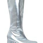 Ladies Women Fancy Dress Party GO GO Boots 1960s & 1970s Silver