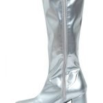 Ladies Women Fancy Dress Party GO GO Boots 1960s & 1970s Silver