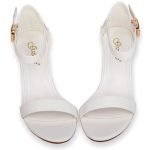 Women Low Mid Heel Block Peep Toe Ladies Ankle Strap Party Strappy Sandals White Matte
