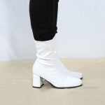 Women's Go Go Boots Mid Calf Block Heel Zipper Boot