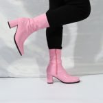 Women's Go Go Boots Mid Calf Block Heel Zipper Boot