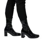 Women's Go Go Boots Mid Calf Block Heel Zipper Boot