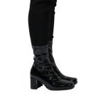 Women's Go Go Boots Mid Calf Block Heel Zipper Boot