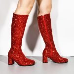 GOGO Boots 1960s & 1970s Retro Glitter Fancy Party Boots Red