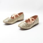 Girl's Mary Jane Ballerina Flat Shoes- Gold Glitter
