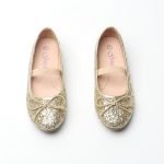Girl's Mary Jane Ballerina Flat Shoes- Gold Glitter