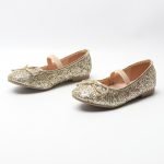 Girl's Mary Jane Ballerina Flat Shoes- Gold Glitter